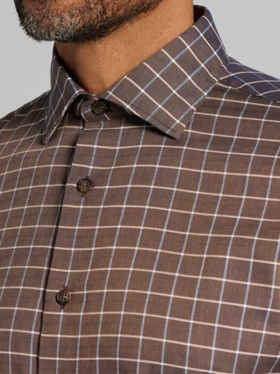Joseph Abboud Modern Fit Button Up Shirt In Brown