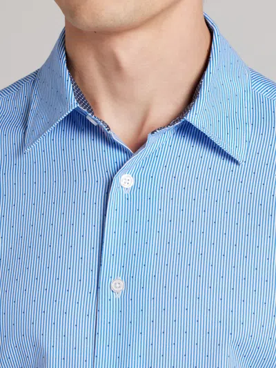 Joseph Abboud Big & Tall Men's Modern Fit Comfort Stretch Hybrid Button Up Shirt In Blue