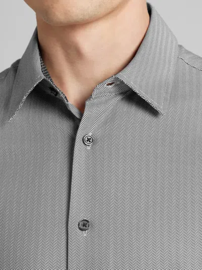 Joseph Abboud Modern Fit Comfort Stretch Hybrid Button Up Shirt In Gray