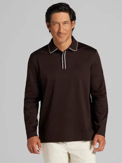 Joseph Abboud Modern Fit Interlock Tipped Polo In Red