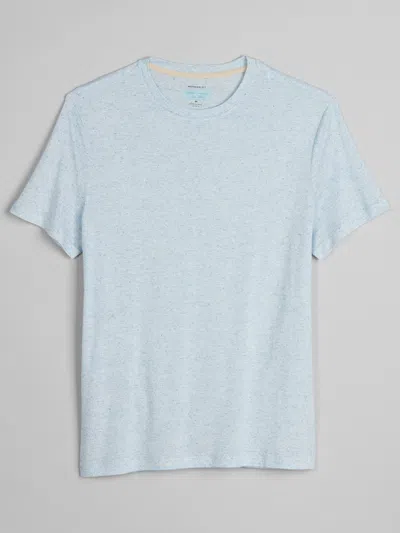 Joseph Abboud Modern Fit Linen Blend Burnout Crewneck Tee In Blue