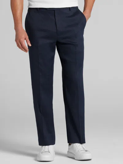 Joseph Abboud Modern Fit Linen Blend Men's Suit Pants In Blue