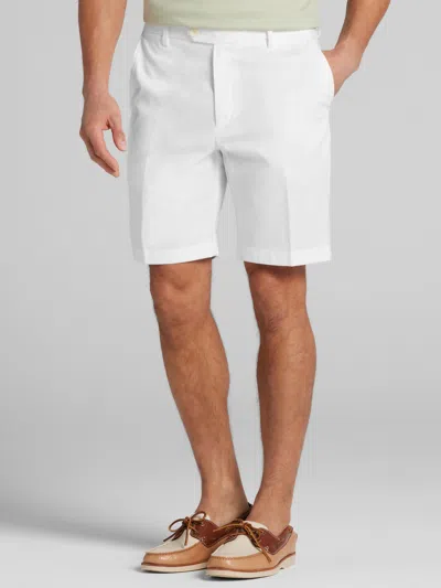 Joseph Abboud Modern Fit Linen Blend Shorts In White