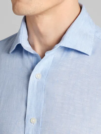 Joseph Abboud Modern Fit Linen Button Up Shirt In Blue