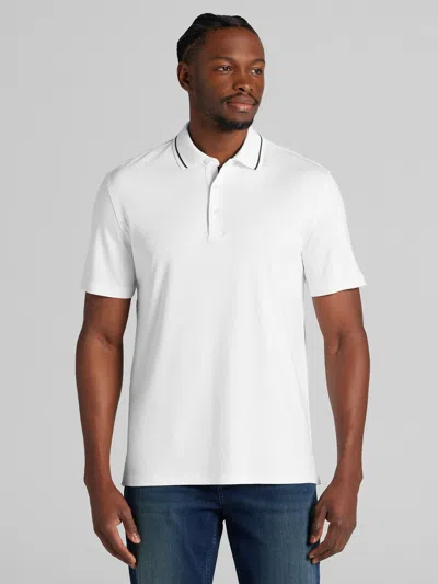 Joseph Abboud Modern Fit Luxe Cotton Polo In White