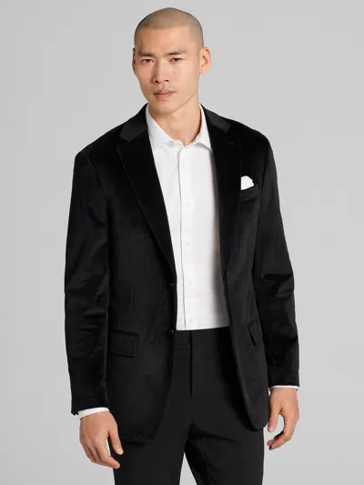 Joseph Abboud Modern Fit Notch Lapel Velvet Sport Coat In Black