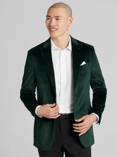 Joseph Abboud Modern Fit Peak Lapel Velvet Sport Coat In Green