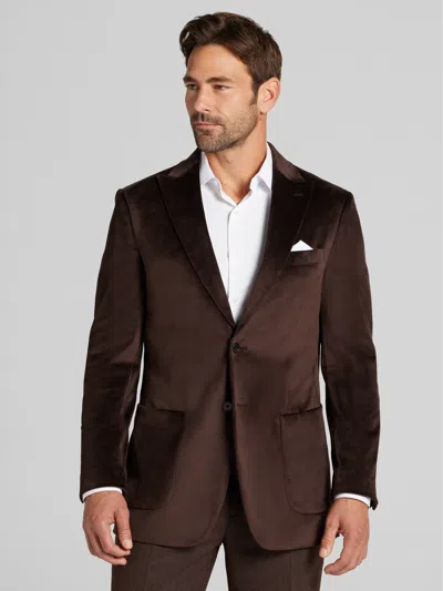 Joseph Abboud Modern Fit Peak Lapel Velvet Sport Coat In Multi