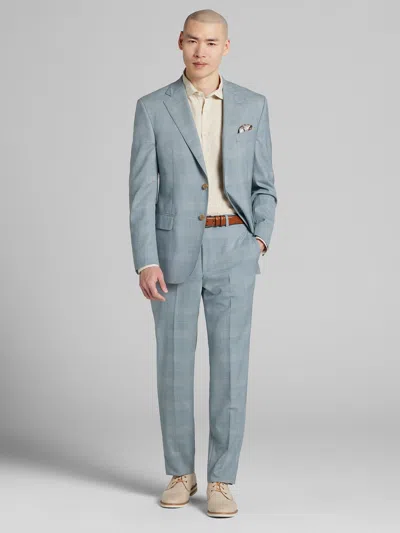 Joseph Abboud Big & Tall Modern Fit Plaid Men's Suit In Blue
