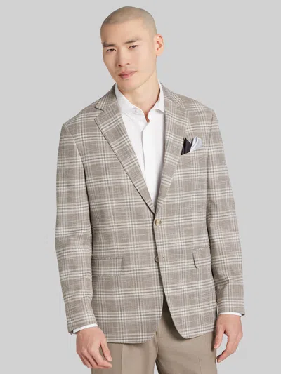 Joseph Abboud Big & Tall Men's Modern Fit Plaid Sport Coat In Brown