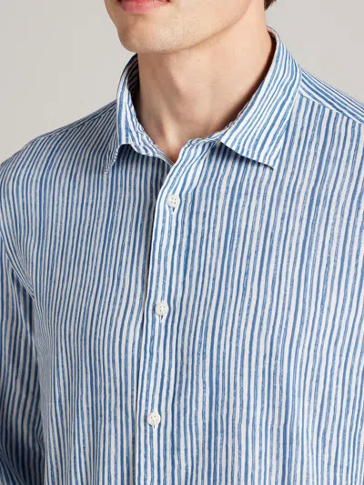Joseph Abboud Modern Fit Stripe Button Up Shirt In Blue