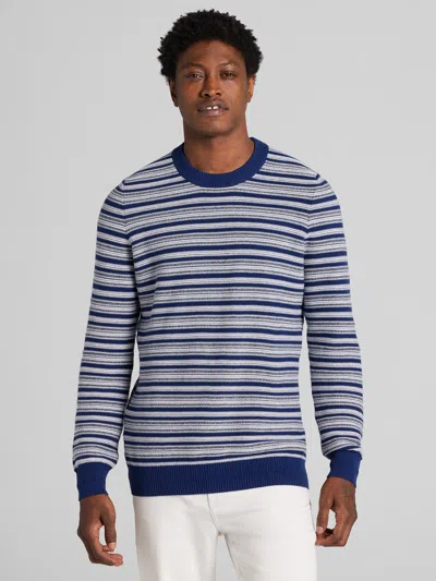 Joseph Abboud Modern Fit Stripe Crew Neck Sweater In Blue