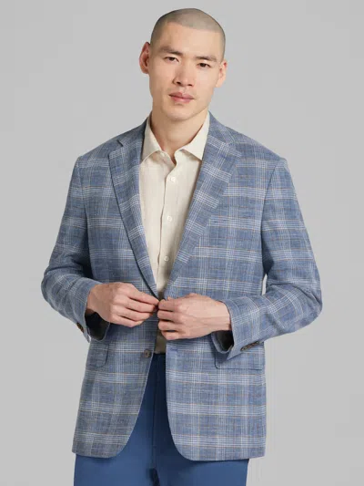 Joseph Abboud Modern Fit Wool Blend Plaid Sport Coat In Blue
