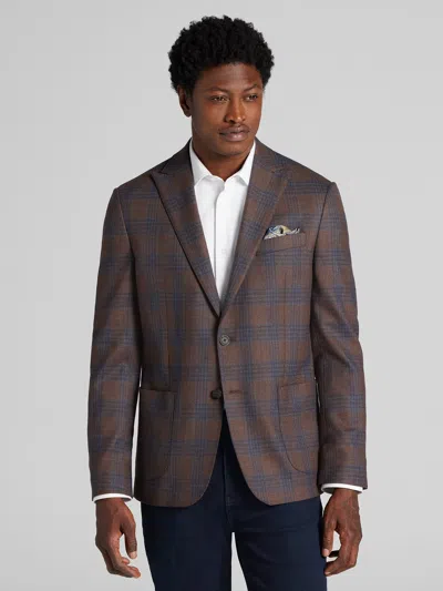 Joseph Abboud Modern Fit Wool Blend Plaid Sport Coat In Brown