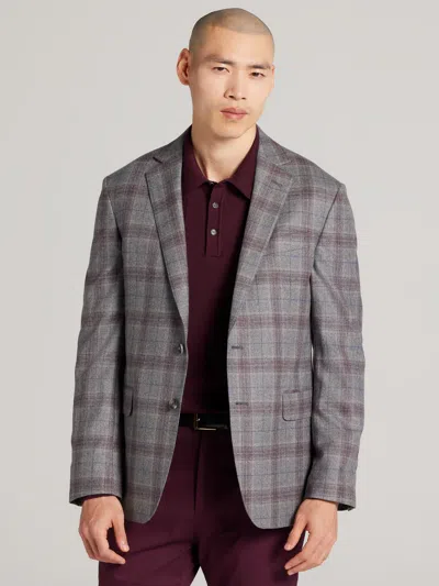 Joseph Abboud Modern Fit Wool Plaid Sport Coat In Gray