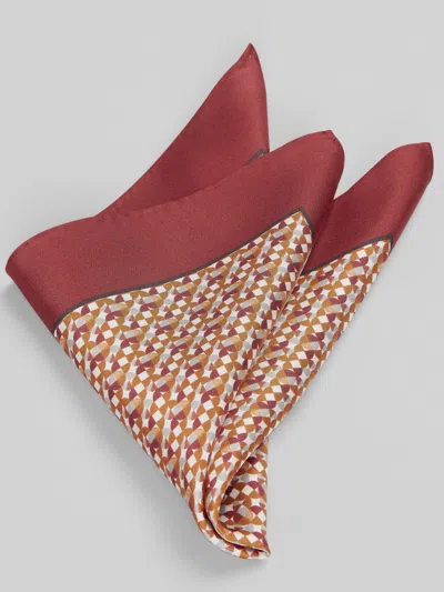 Joseph Abboud Modern Geo Pocket Square In Brown