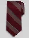 Joseph Abboud Narrow Dot Stripe Tie Burgundy - Size: One Size In Red