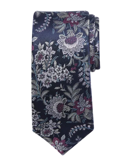 Joseph Abboud Narrow Fantasia Floral Tie In Pink