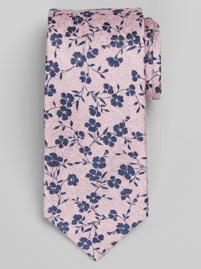 Joseph Abboud Narrow Floral Tie In Burgundy