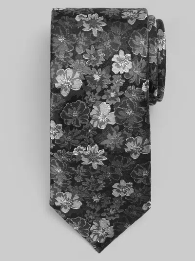 Joseph Abboud Narrow Floral Tie In Black