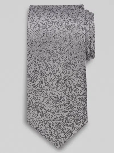 Joseph Abboud Narrow Ginkgo Leaves Tie In Silver