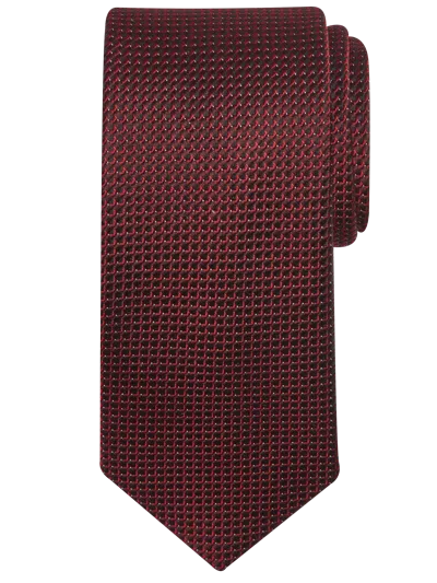 Joseph Abboud Narrow Micro Neat Tie Burgundy - Size: One Size