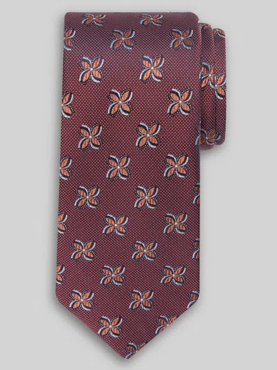 Joseph Abboud Narrow Spinning Pinwheel Tie Burgundy - Size: One Size