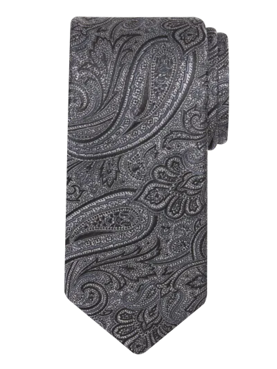 Joseph Abboud Narrow Sweeping Paisley Tie In Black