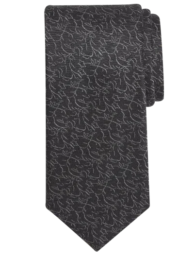 Joseph Abboud Narrow Textural Vines Tie In Black