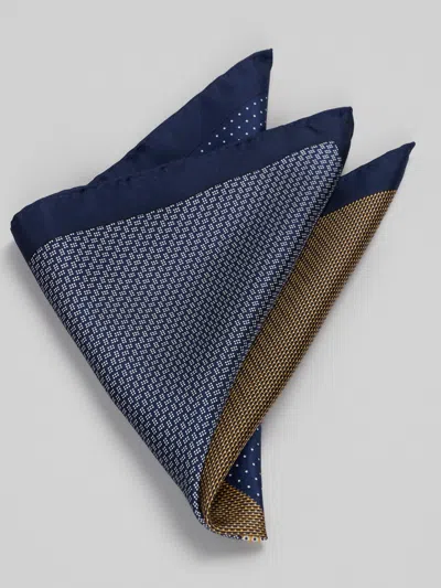 Joseph Abboud Neat Quartered Pocket Square In Blue