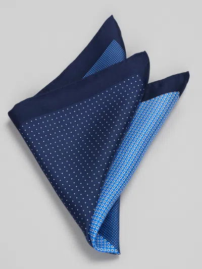 Joseph Abboud Neat Quartered Pocket Square In Blue