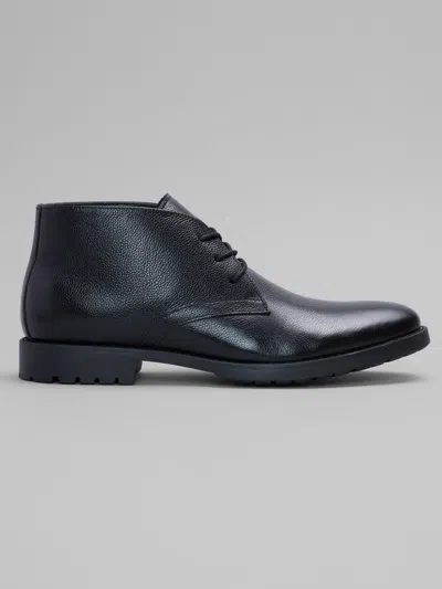Joseph Abboud Pebble Leather Chukka Boot In Black