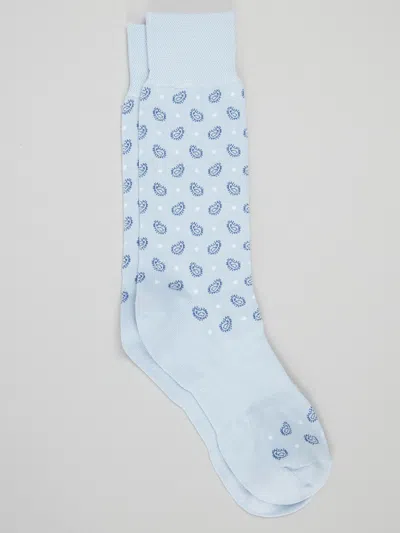 Joseph Abboud Performance Paisley And Dot Dress Socks, 1-pair In Blue