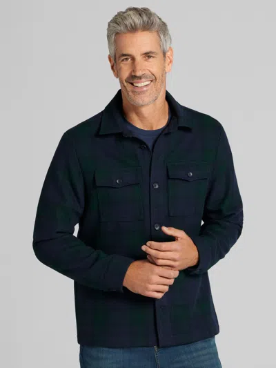 Joseph Abboud Plaid Flannel Overshirt In Black