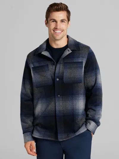 Joseph Abboud Plaid Shirt Jacket In Blue