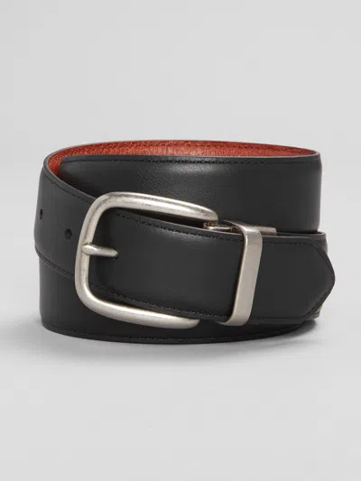 Joseph Abboud Reversible Pebbled Leather Belt In Black