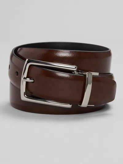 Joseph Abboud Reversible Smooth Leather Belt In Brown