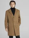 Joseph Abboud Signature Wool Blend Overcoat Camel - Size: 40 Regular In Brown