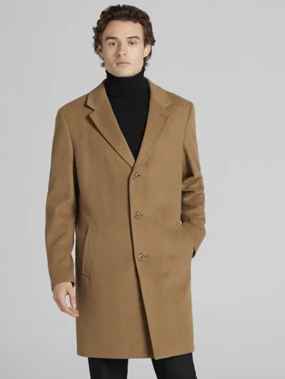 Joseph Abboud Signature Wool Blend Overcoat Camel - Size: 40 Regular In Brown