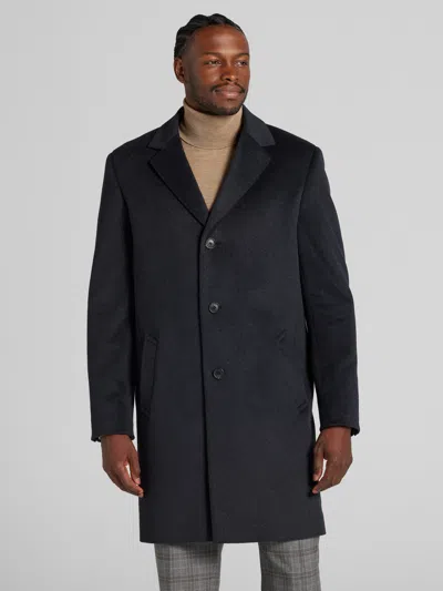 Joseph Abboud Signature Wool Blend Overcoat Charcoal - Size: 46 Short In Blue