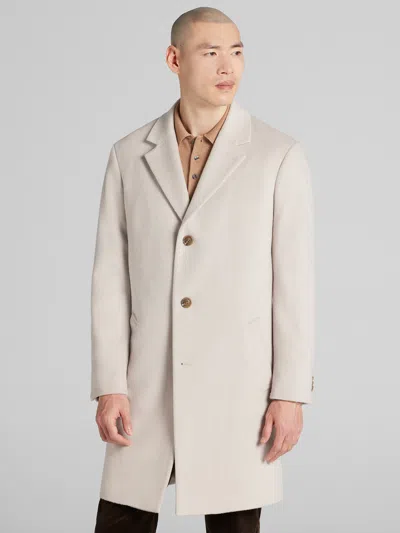 Joseph Abboud Signature Wool Blend Overcoat In White