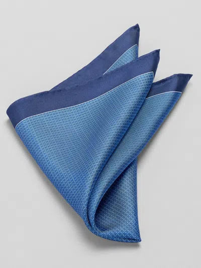 Joseph Abboud Small Check Pocket Square In Blue