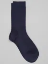 Joseph Abboud Solid Ribbed Socks, 1-pair In Blue