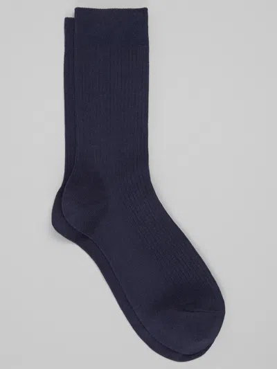 Joseph Abboud Solid Ribbed Socks, 1-pair In Blue