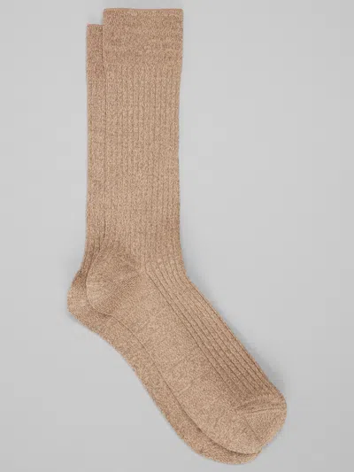 Joseph Abboud Solid Ribbed Socks, 1-pair In Brown