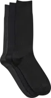 Joseph Abboud Solid Ribbed Socks, 3-pack In Black