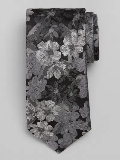 Joseph Abboud Splotch Floral Tie In Gray