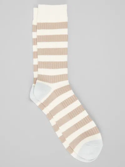 Joseph Abboud Striped Ribbed Butter Lux Dress Socks In Multi