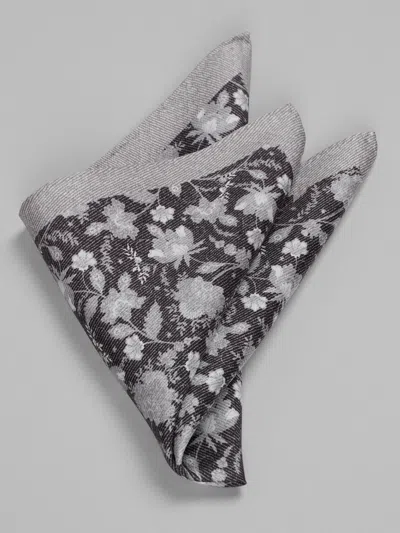 Joseph Abboud Textural Blooms Silk Pocket Square In Neutral