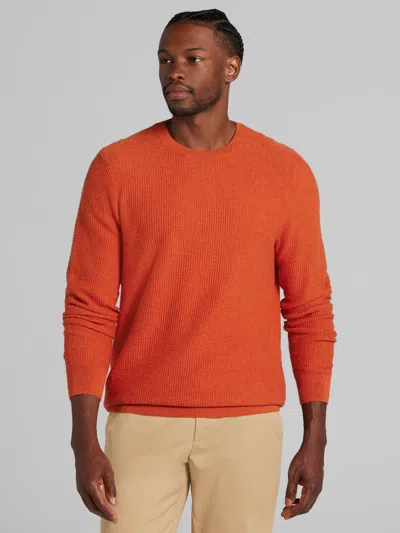 Joseph Abboud Textured Crewneck Sweater In Orange